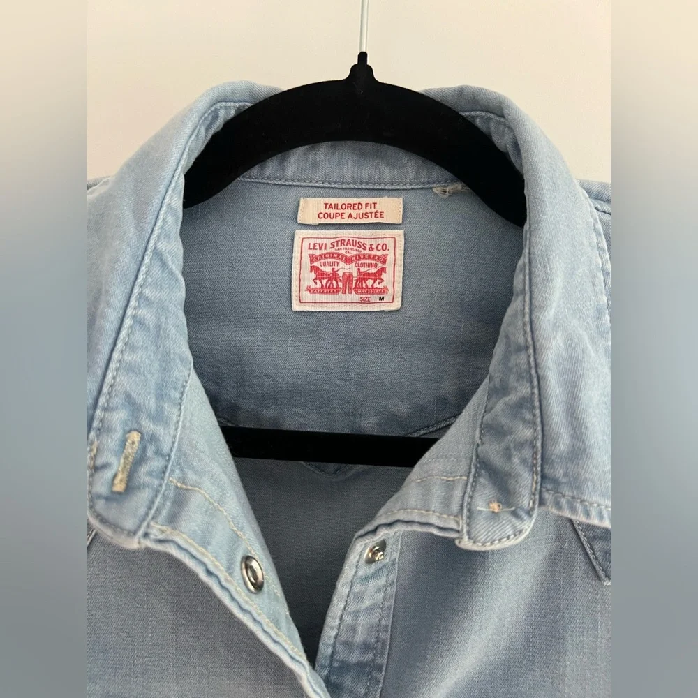 Levi’s essential western denim tailored fit shirt size M - Picture 5 of 12